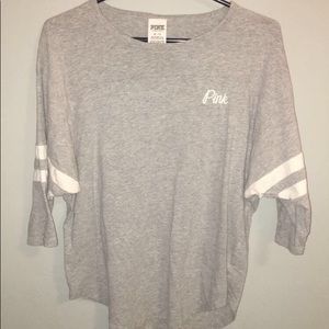 long sleeve gray “pink” shirt